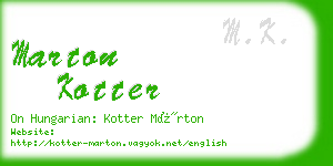 marton kotter business card